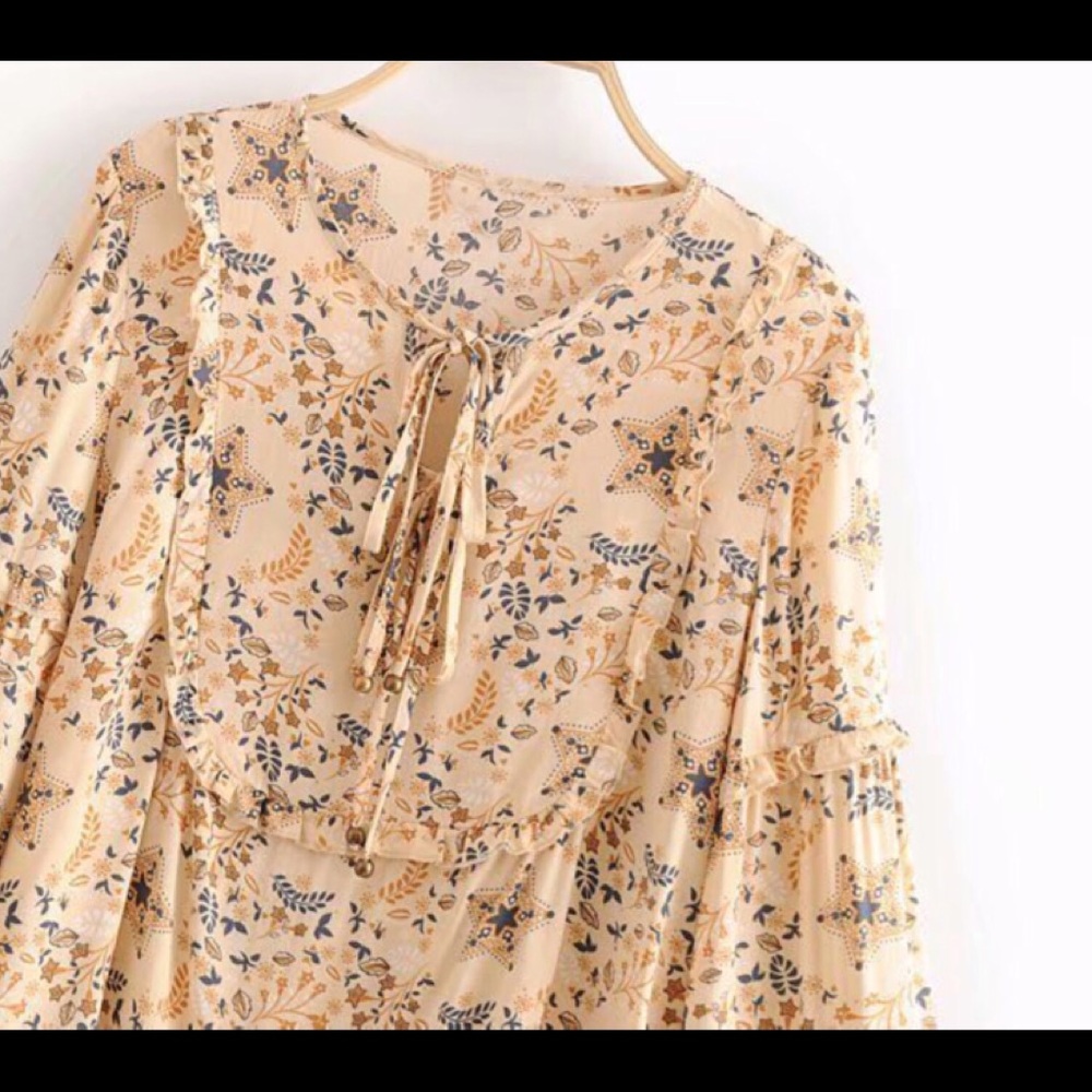 NWT BOHO Long Sleeve  Top - Picture 3 of 7